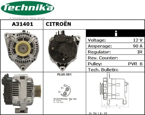 Alternateur Technika A31401