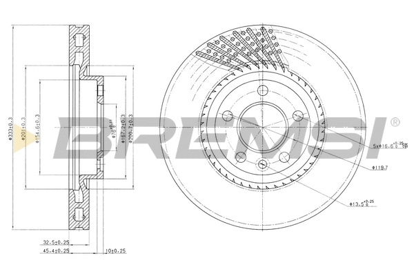 Disque de frein BREMSI CD7254V
