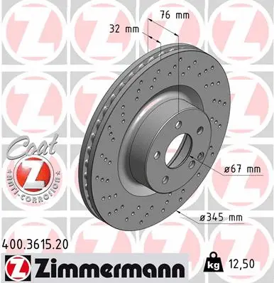 Disque de frein ZIMMERMANN 400.3615.20