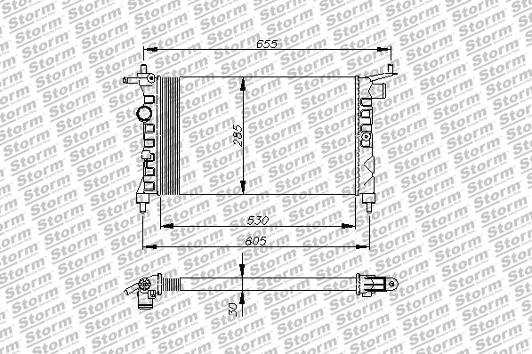 Radiateur, refroidissement du moteur STORM QUALITY PARTS 61104