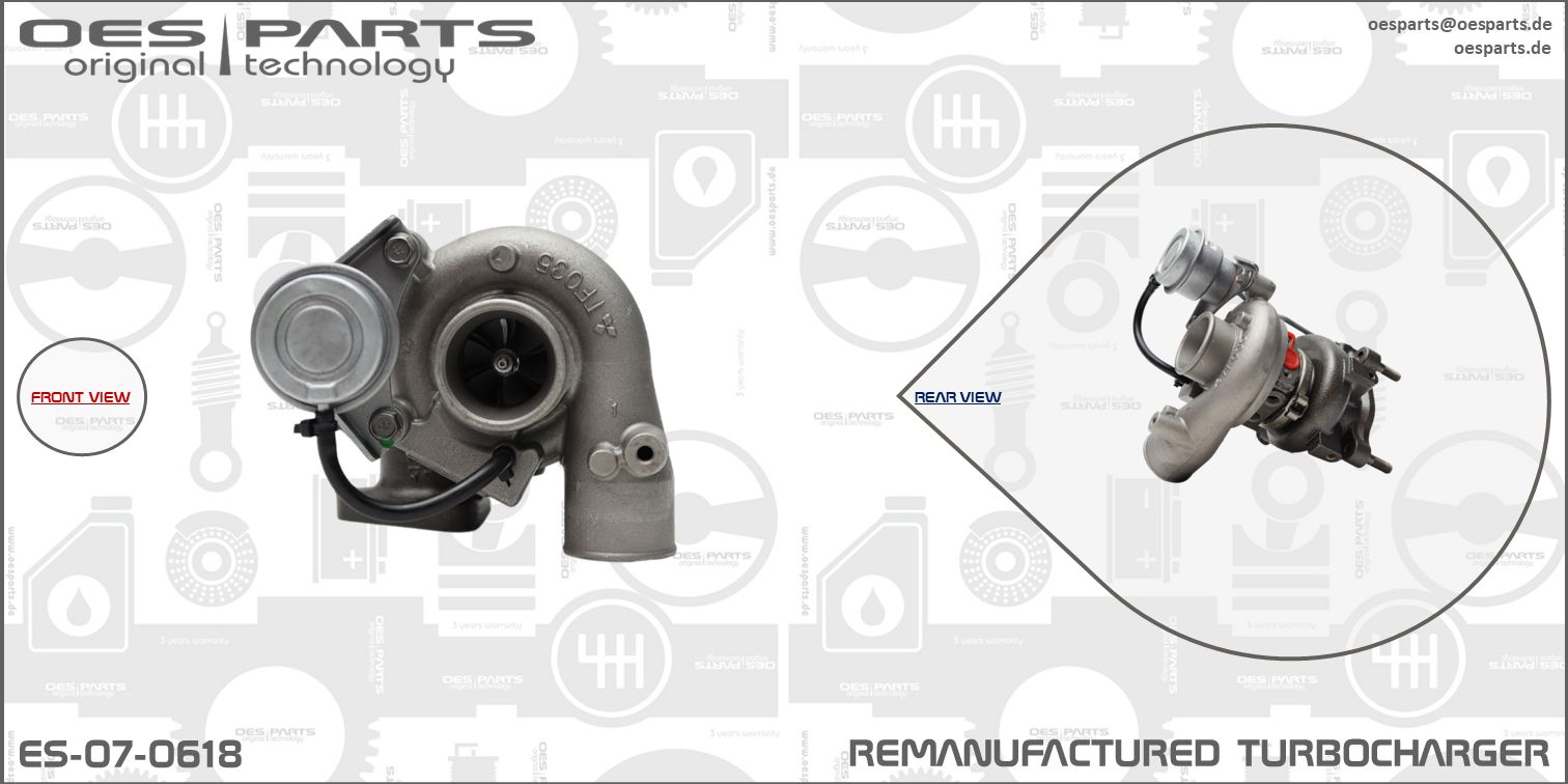 Turbocompresseur, suralimentation OES PARTS ES-07-0618