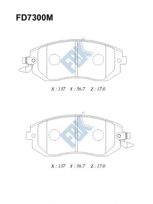 Kit de plaquettes de frein, frein à disque FBK FD7300M