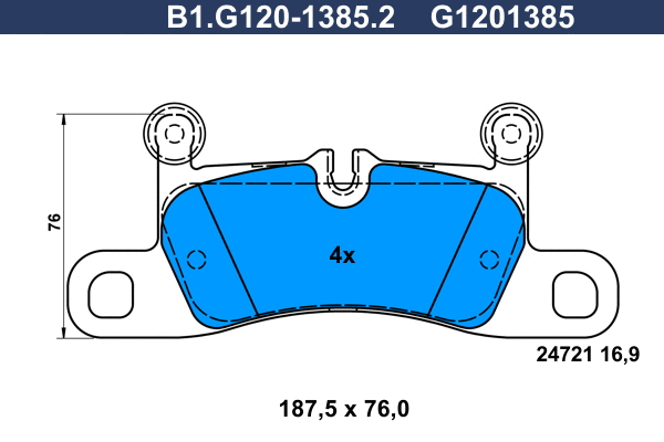 Kit de plaquettes de frein, frein à disque GALFER B1.G120-1385.2