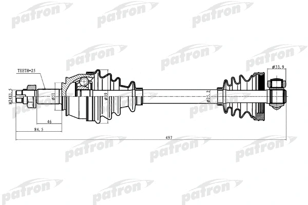 Arbre de transmission PATRON PDS0235