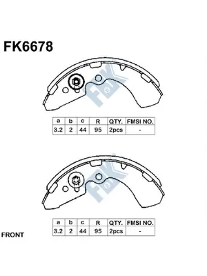 Jeu de mâchoires de frein FBK FK6678