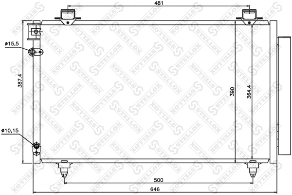 Condenseur, climatisation STELLOX 10-45571-SX