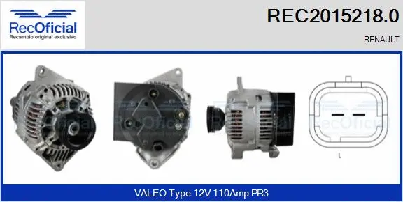 Alternateur RECOFICIAL REC2015218.0