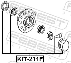 Kit de roulements de roue FEBEST KIT-211F