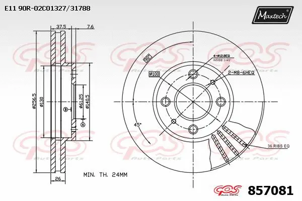 Disque de frein MAXTECH 857081