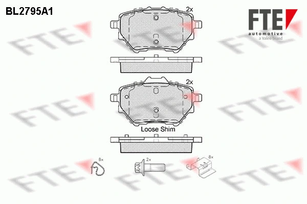 Kit de plaquettes de frein, frein à disque FTE 9010988