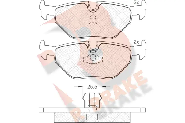 Kit de plaquettes de frein, frein à disque R BRAKE RB1051