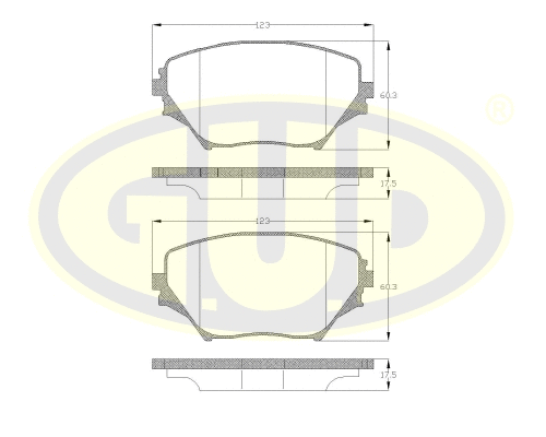 Kit de plaquettes de frein, frein à disque G.U.D. GBP081300