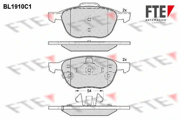 Kit de plaquettes de frein, frein à disque FTE 9011082