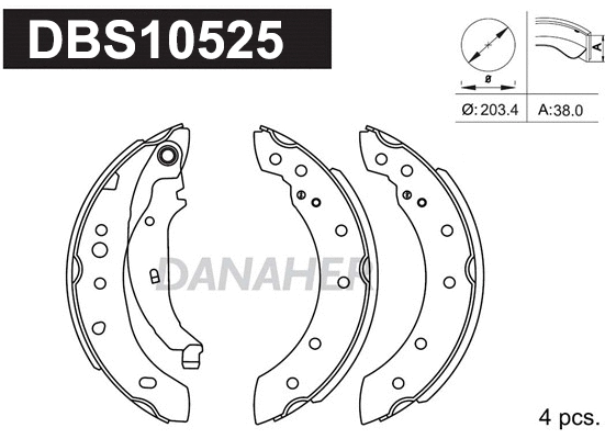 Jeu de mâchoires de frein DANAHER DBS10525