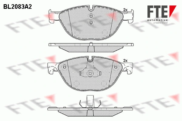 Kit de plaquettes de frein, frein à disque FTE 9010667