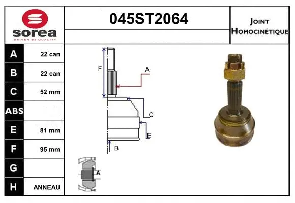 Jeu de joints, arbre de transmission STARTCAR 045ST2064