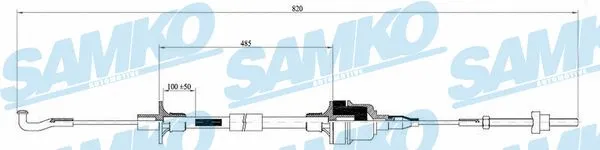 Tirette à câble, commande d'embrayage SAMKO C0129C