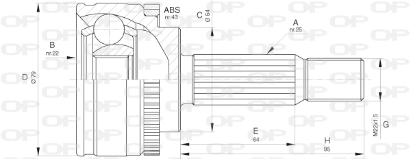 Jeu de joints, arbre de transmission OPEN PARTS CVJ5661.10