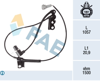 Capteur, vitesse de roue FAE 78419