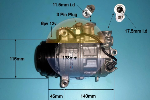 Compresseur, climatisation AUTO AIR GLOUCESTER 14-9667P
