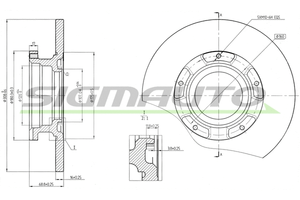 Disque de frein SIGMAUTO DBC471S