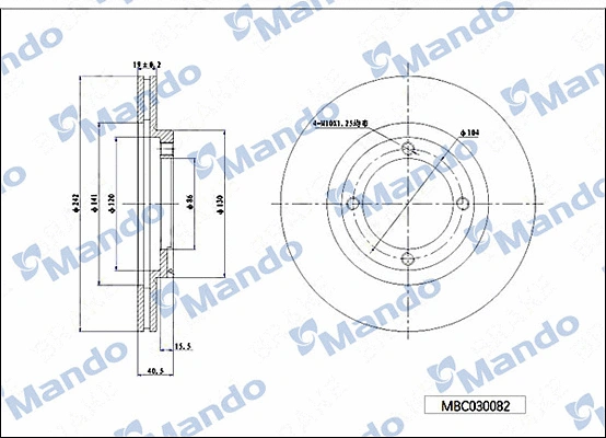 Disque de frein MANDO MBC030082