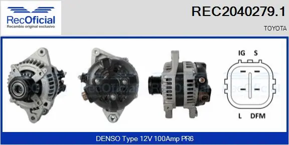 Alternateur RECOFICIAL REC2040279.1