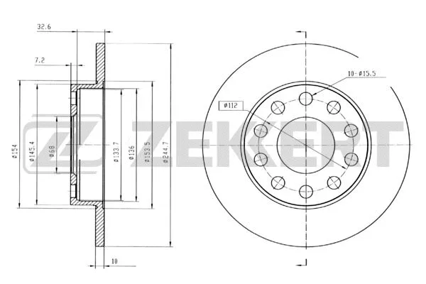 Disque de frein ZEKKERT BS-5780B