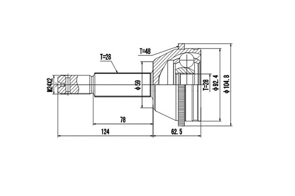 Jeu de joints, arbre de transmission DYNAMATRIX DCV899270