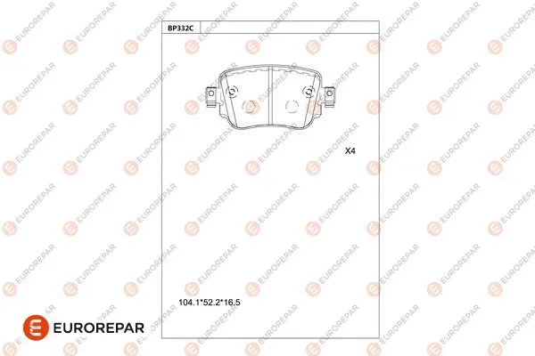 Kit de plaquettes de frein, frein à disque EUROREPAR 1681234180