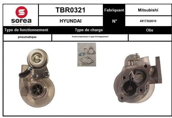 Turbocompresseur, suralimentation EAI TBR0321