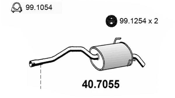 Silencieux arrière ASSO 40.7055
