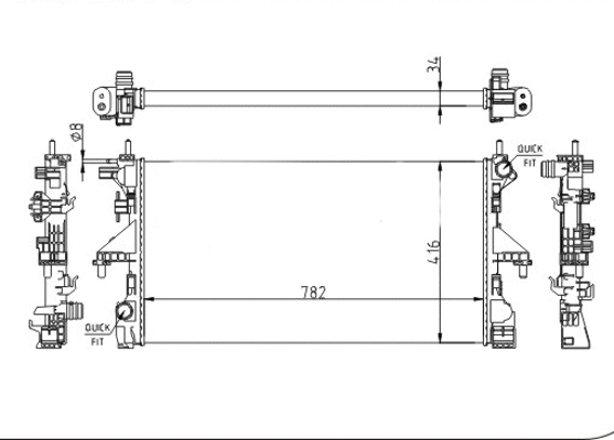 Radiateur, refroidissement du moteur HART 642 967