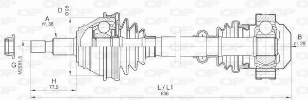 Arbre de transmission OPEN PARTS DRS6410.00