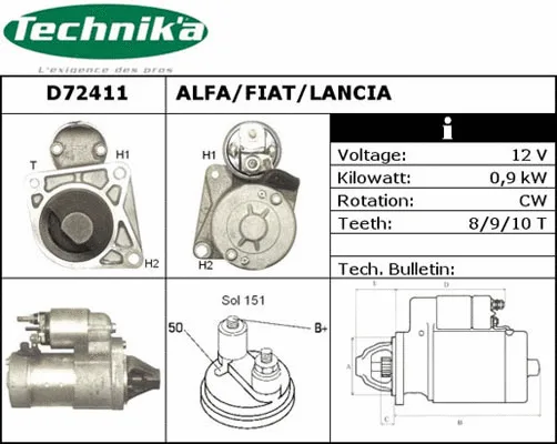 Démarreur Technika D72411