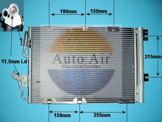 Condenseur, climatisation AUTO AIR GLOUCESTER 16-1072