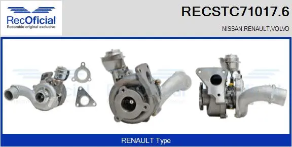 Turbocompresseur, suralimentation RECOFICIAL RECSTC71017.6
