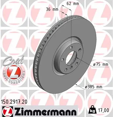 Disque de frein ZIMMERMANN 150.2917.20