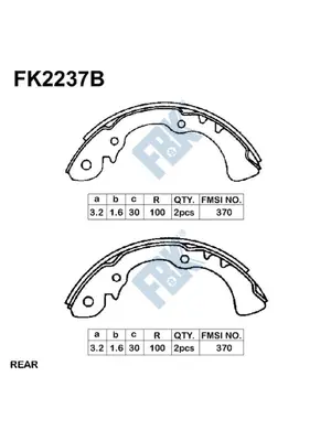 Jeu de mâchoires de frein FBK FK2237B