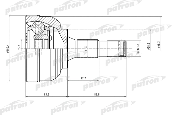 Jeu de joints, arbre de transmission PATRON PCV1553