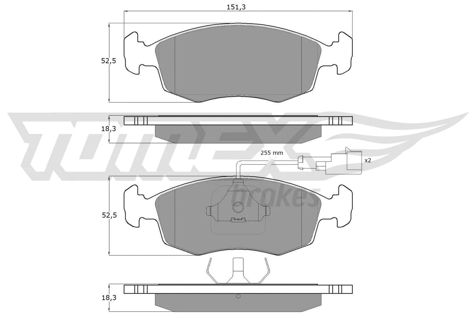 Kit de plaquettes de frein, frein à disque TOMEX Brakes TX 11-86