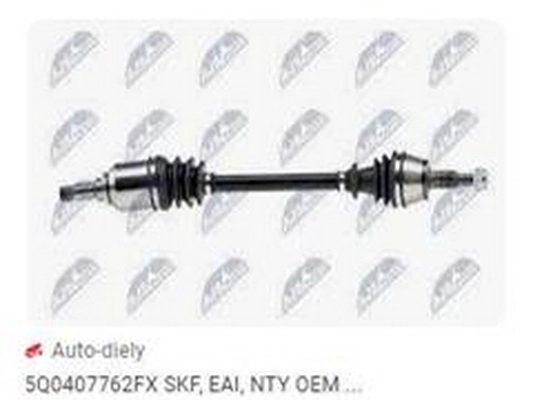 Arbre de transmission ZPY 5Q0407762FX