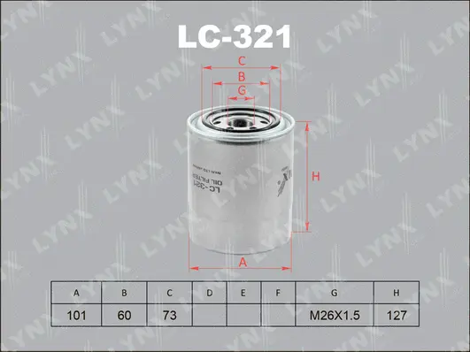 Filtre à huile LYNXAUTO LC-321