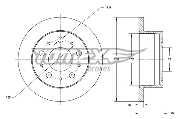 Disque de frein TOMEX Brakes TX 72-35
