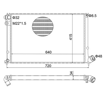 Radiateur, refroidissement du moteur HART 600 944