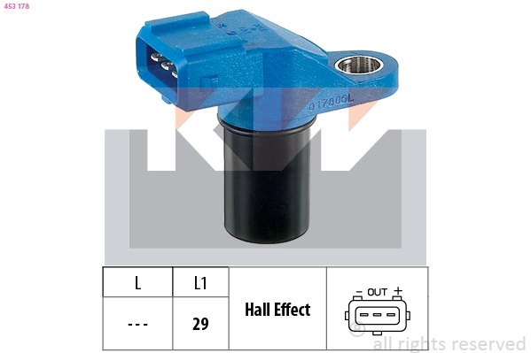 Capteur, vitesse de rotation du moteur KW 453 178