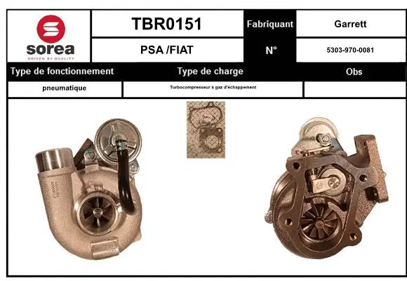 Turbocompresseur, suralimentation EAI TBR0151