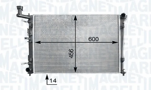 Radiateur, refroidissement du moteur MAGNETI MARELLI - BR 8MK376763711