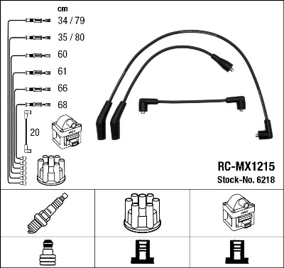 Kit de câbles d'allumage NGK 6218