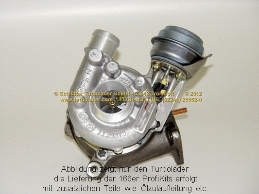 Turbocompresseur, suralimentation SCHLÜTTER TURBOLADER 166-00130